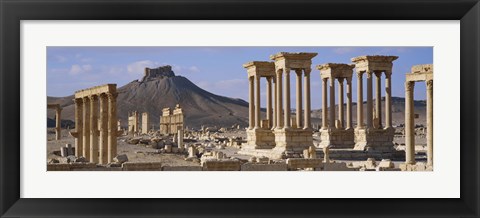 Framed Colonnades on an arid landscape, Palmyra, Syria Print