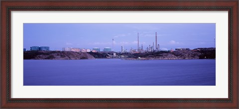 Framed Oil refinery at the coast, Lysekil, Bohuslan, Sweden Print