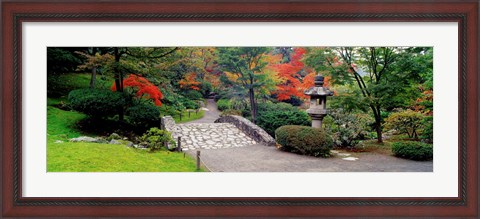 Framed Stone Bridge, The Japanese Garden, Seattle, Washington State Print