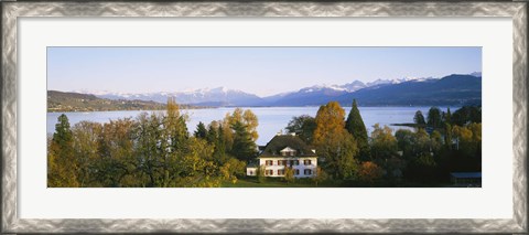 Framed Villa at the waterfront, Lake Zurich, Zurich, Switzerland Print