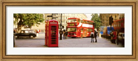 Framed Phone Box, Trafalgar Square Afternoon, London, England, United Kingdom Print