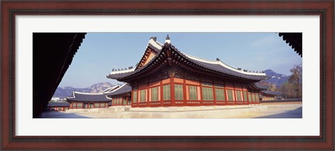 Framed Courtyard of a palace, Kyongbok Palace, Seoul, South Korea, Korea Print