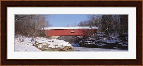 Framed Narrows Covered Bridge Turkey Run State Park IN USA Print