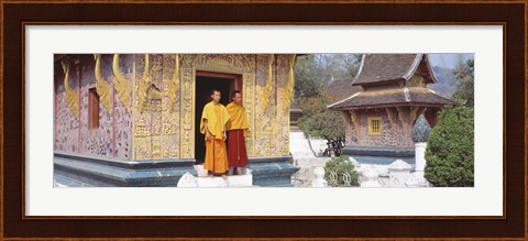 Framed Monks Wat Xien Thong Luang Prabang Laos Print