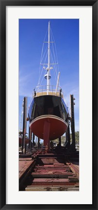 Framed Low angle view of a sailing ship at a shipyard, Antigua Print