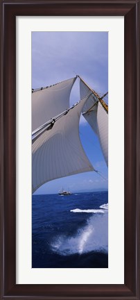 Framed Low angle view of a sailboat&#39;s mast Print