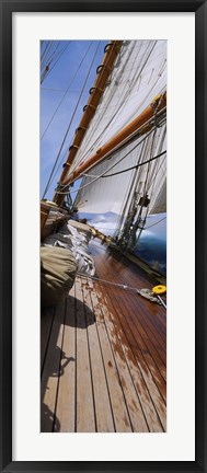 Framed Close-up of a sailboat deck Print