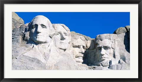 Framed Mount Rushmore in White Print