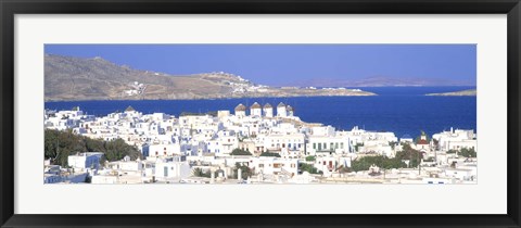 Framed Aerial View of Mykonos, Greece Print