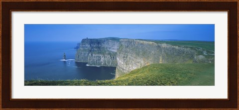 Framed Rock formations at the coast, Cliffs Of Moher, The Burren, County Clare, Republic Of Ireland Print