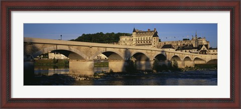 Framed Arch Bridge Near A Castle, Amboise Castle, Amboise, France Print