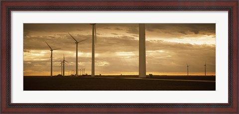 Framed Wind turbines in a field, Amarillo, Texas, USA Print