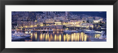 Framed Harbor Monte Carlo Monaco Print