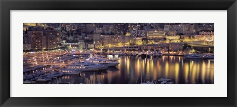 Framed Harbor, Monte Carlo, Monaco Print