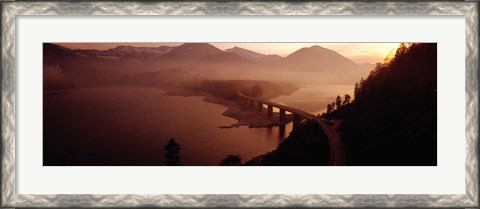 Framed Sylvenstein Lake with Bridge Bavaria Germany Print