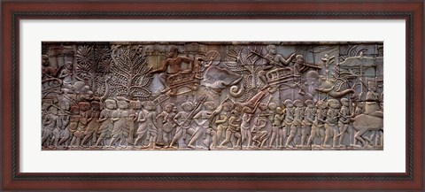 Framed Bas Relief Angkor Wat Cambodia Print
