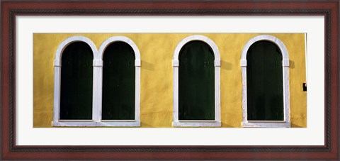 Framed Windows in Yellow Wall Venice Italy Print