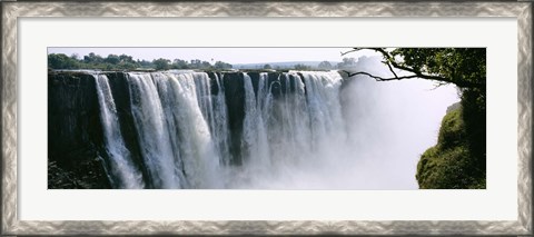 Framed Waterfall in a forest, Victoria Falls, Zimbabwe, Africa Print