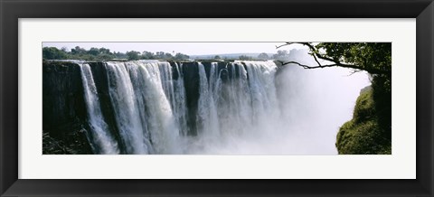 Framed Waterfall in a forest, Victoria Falls, Zimbabwe, Africa Print