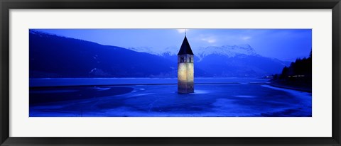 Framed Lago Di Resia Church, Tyrol, Italy Print