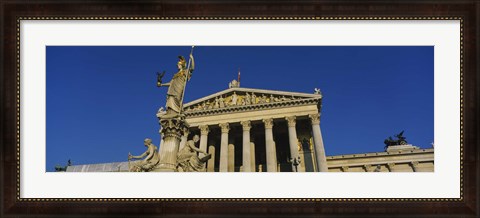 Framed Fountain in front of a government building, Pallas Athena Fountain, Parliament Building, Vienna, Austria Print