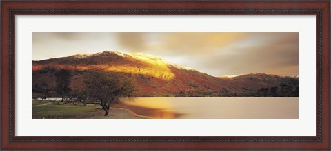Framed Sunlight On Mountain Range, Ullswater, Lake District, Great Britain, United Kingdom Print