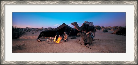 Framed Bedouin Camp, Tunisia, Africa Print