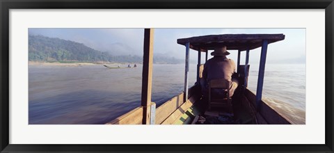 Framed Mekong River, Luang Prabang, Laos Print
