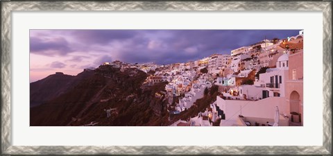 Framed Town at dusk, Santorini, Greece Print