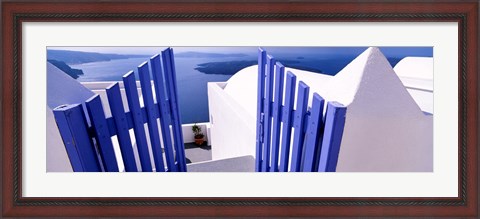 Framed Gate at the terrace of a house, Santorini, Cyclades Islands, Greece Print