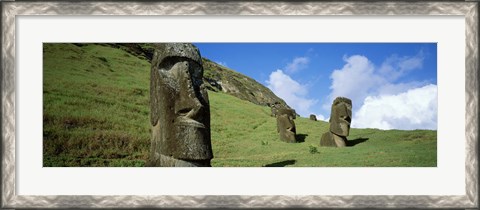 Framed Stone Heads, Easter Islands, Chile Print