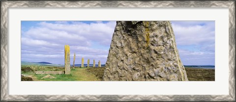 Framed Ring Of Brodgar with view of a loch, Orkney Islands, Scotland, United Kingdom Print