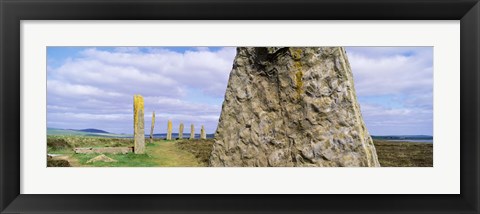 Framed Ring Of Brodgar with view of a loch, Orkney Islands, Scotland, United Kingdom Print