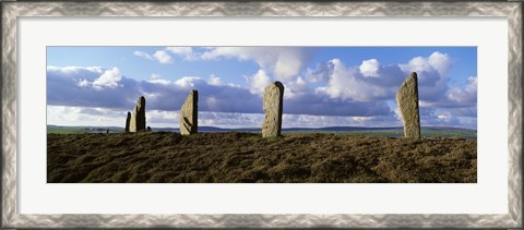 Framed Ring Of Brodgar on a cloudy day, Orkney Islands, Scotland, United Kingdom Print