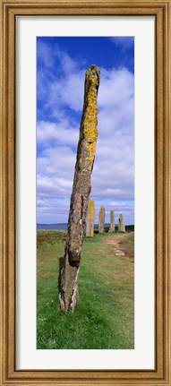 Framed Narrow pillar in the Ring Of Brodgar, Orkney Islands, Scotland, United Kingdom Print