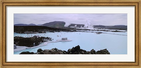 Framed People In The Hot Spring, Blue Lagoon, Reykjavik, Iceland Print