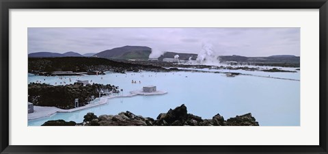 Framed People In The Hot Spring, Blue Lagoon, Reykjavik, Iceland Print