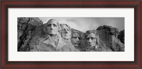 Framed Mount Rushmore (Black And White) Print