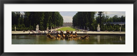 Framed Fountain in a garden, Versailles, France Print