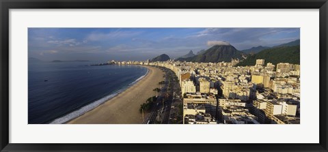 Framed High Angle View Of The Beach, Copacabana Beach, Rio De Janeiro, Brazil Print