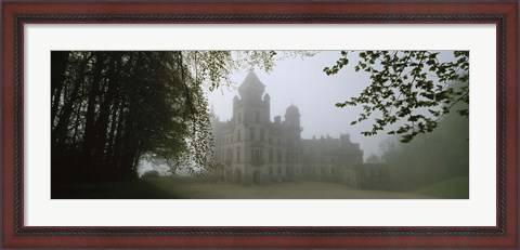 Framed Castle Covered With Fog, Dunrobin Castle, Highlands, Scotland, United Kingdom Print
