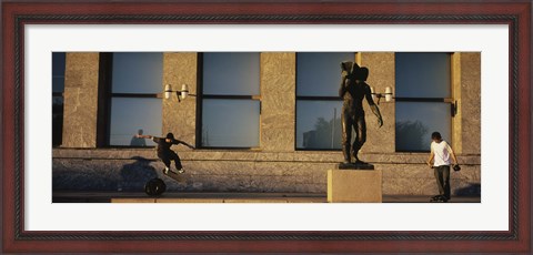 Framed Skateboarders In Front Of A Building, Oslo, Norway Print