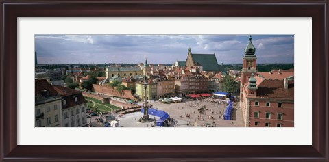 Framed High angle view of a city, Warsaw, Poland Print