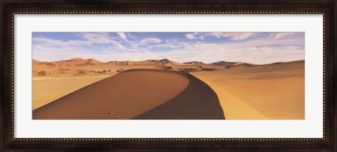 Framed Sand dunes in an arid landscape, Namib Desert, Sossusvlei, Namibia Print