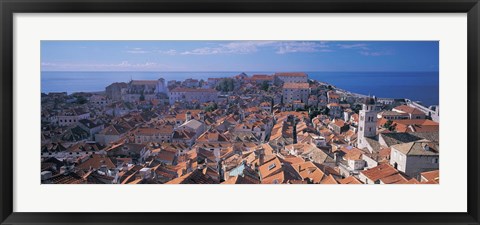 Framed High angle view of a city, Dubrovnik, Croatia Print