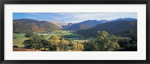 Framed High angle view of trees on the mountainside, Borrowdale, Lake District, England Print