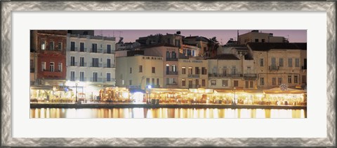 Framed Bars on the waterfront, Crete, Greece Print