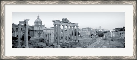 Framed Ruins Of An Old Building, Rome, Italy (black and white) Print