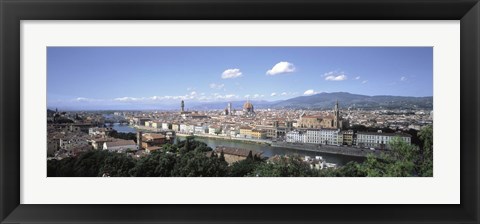 Framed High angle view of a city, Florence, Tuscany, Italy Print