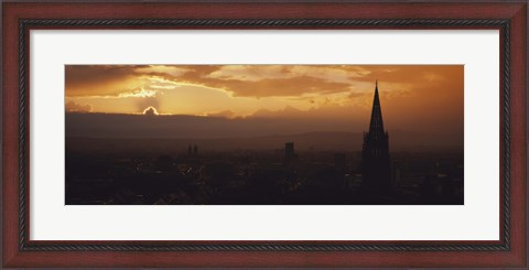 Framed High section view of a building at dusk, Freiburg, Germany Print